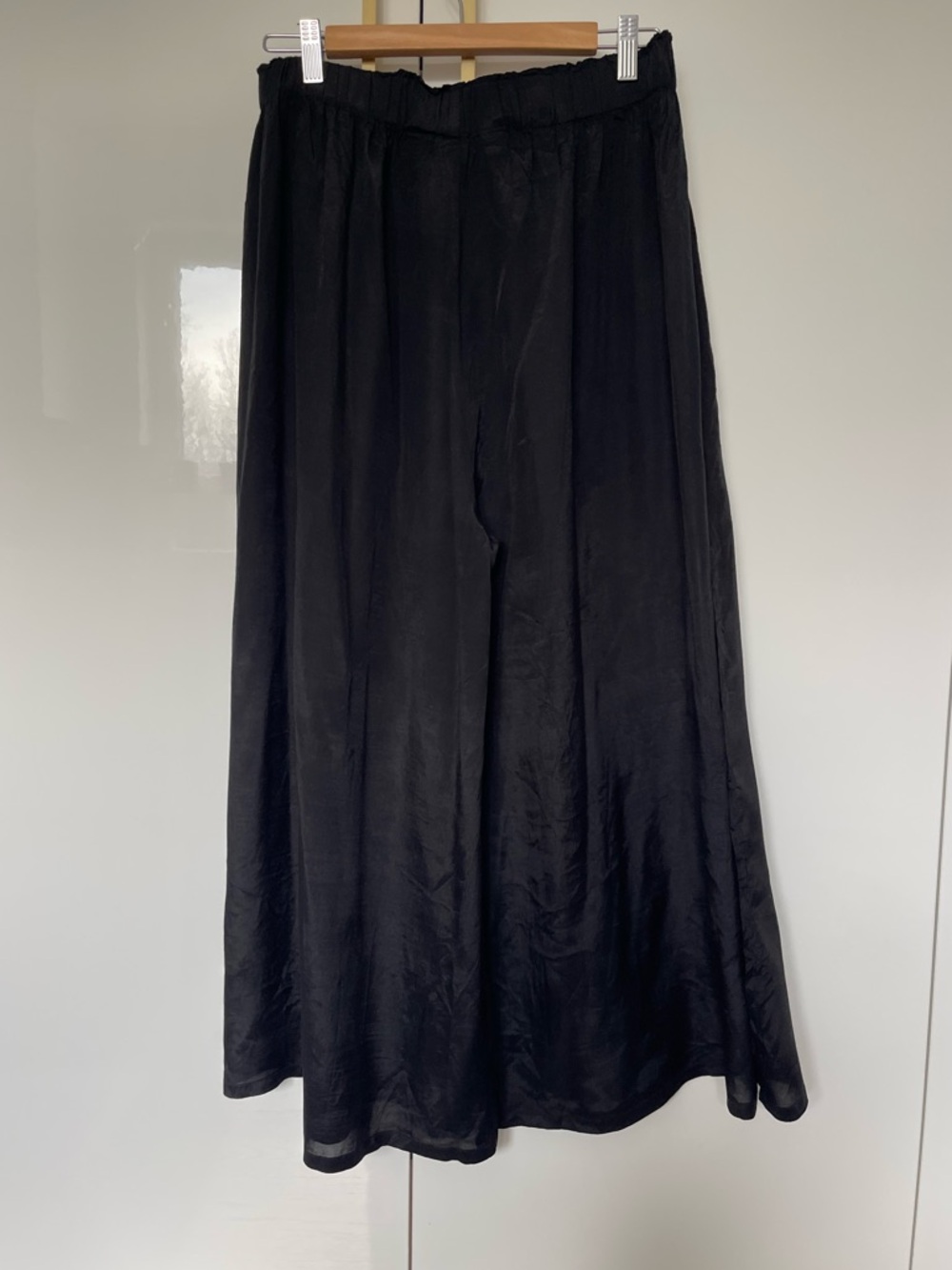 Tree of Life 100% Rayon Black Wide-Leg pants